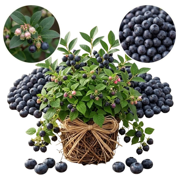 Black Huckleberry Bush Live Plant, Berry Shrub, 3-5 Inch Tall, 4 Inch Pot