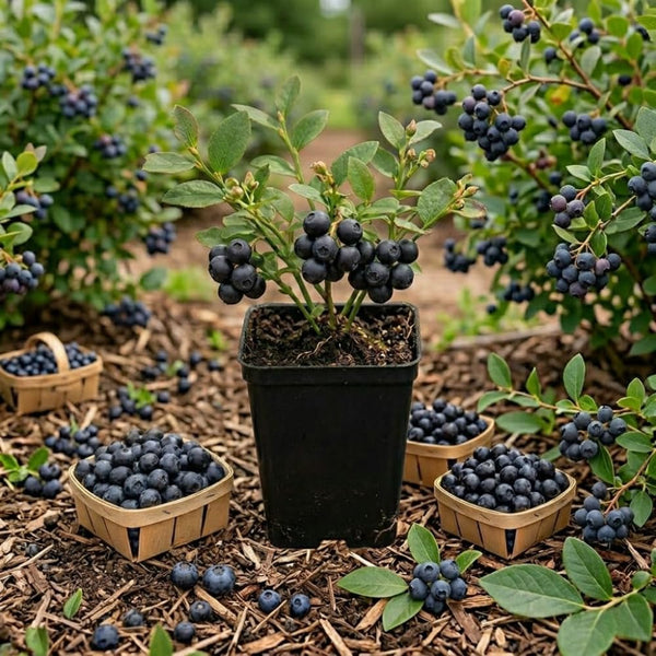Huckleberry Plant Live, Starter Berry Shrub, 3-5 Inch Tall, 4 Inch Pot