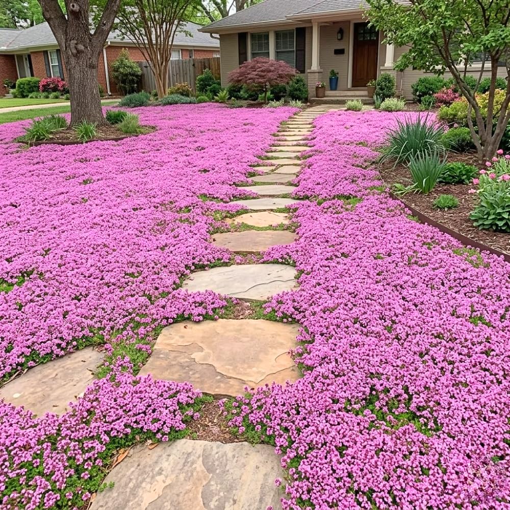 100 Pink Creeping Thyme Seeds, Creeping Thyme Plants, Ground Cover Plants