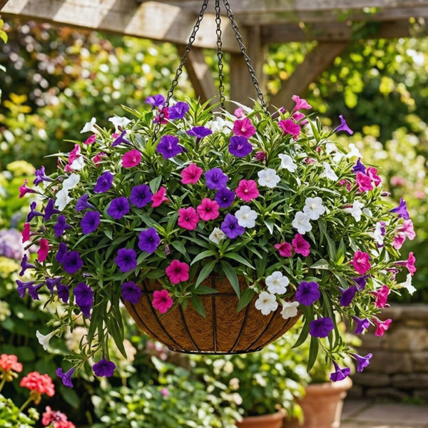 6 Mixed Petunia Live Plants, Hardy Garden Plant, 5-7 Inch Tall